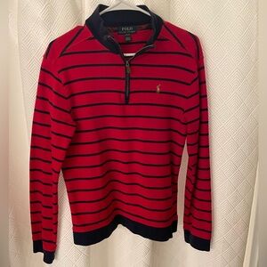 Polo by Ralph Lauren Red and Blue 1/4 Zip Sweater Boys XL 18-20
